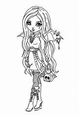 Coloring Pages Girl Anime Gothic Vampire Halloween Jadedragonne Deviantart Goth Colouring Bat Girls Manga Zombie Fairy Printable Print High Chibi sketch template