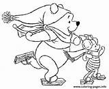 Disney Pooh Christmas Winnie Coloring Pages Printable sketch template