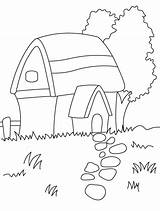 Hut Drawing Coloring Pages Straw African Getdrawings Template Sketch sketch template