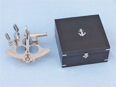 captain s chrome sextant 8 with black rosewood box with