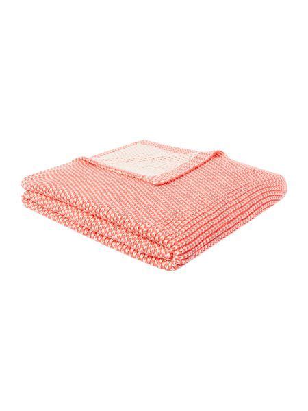 Two Colour Knit Throw Coral With Link