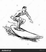 Surfer Drawing Sketch Surf Surfboard Hand Surfing Sketches Board Painting Getdrawings Pencil Sketching Drawings Vector Visit Choose sketch template