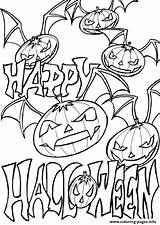 Halloween Coloring Printable Pages Happy Pumpkin Color Print sketch template