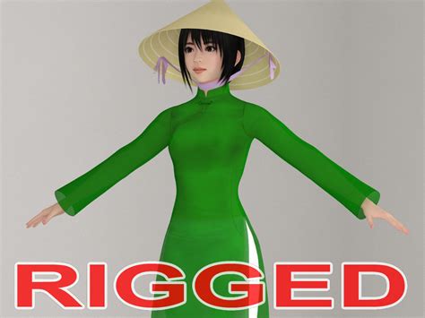 t pose rigged model of mai with various outfit rigged