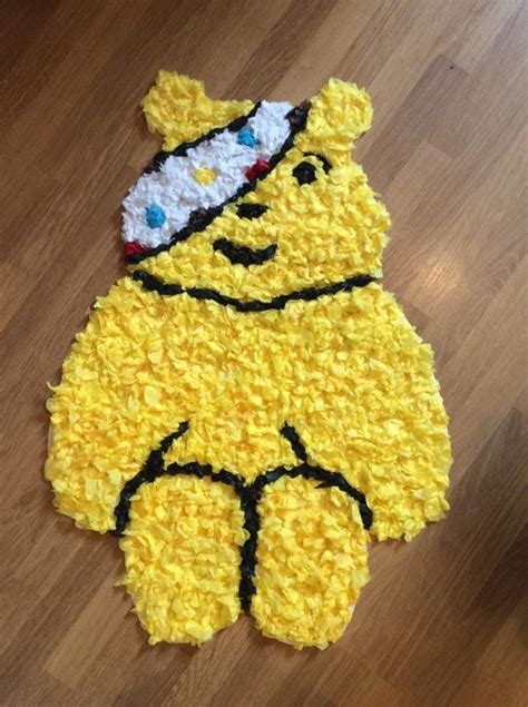 pudsey bear   scrunched  tissue paper bear crafts nursery