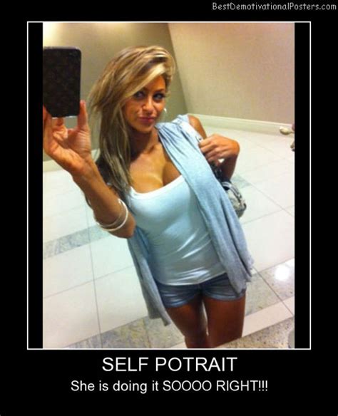 Hot Self Portrait Demotivational Poster
