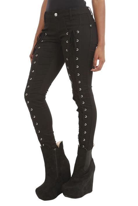 royal bones lace up skinny jeans hot topic clothes
