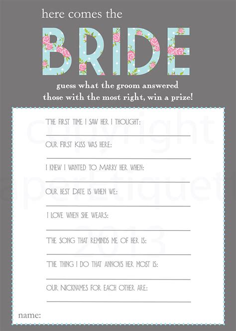 downloadable templates  bridal shower games earkse