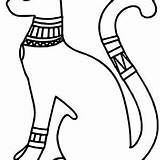 Egyptian Cat Template Sketch Coloring Pages sketch template