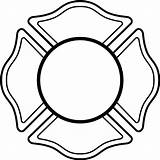 Badge Firefighter Outline Clipart sketch template