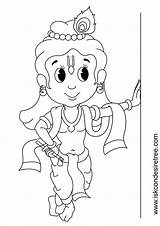 Krishna Coloring Kids Pages Drawing Little Baby Hindu Cartoon Gods Sketch Drawings Outline Printable Lord Kid Cute Color Goddesses Mythology sketch template