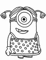 Stuart Minion Coloring Pages Getcolorings Girl sketch template