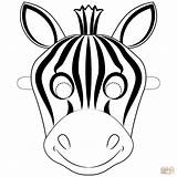 Zebra Mask Coloring Pages Face Printable Clipart Masks Animal Drawing Supercoloring Templates Clipground Categories sketch template