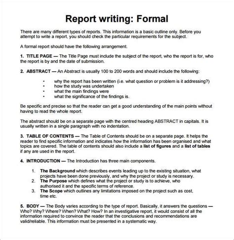sample report writing format   documents   report