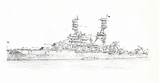 Battleship Blueprints Missouri Navsource 1044 Depicting Survived Chesley Pearl sketch template