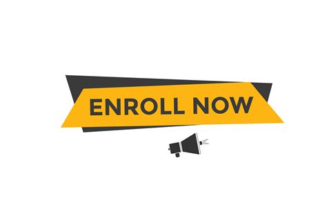 enroll  button enroll  text web template sign icon banner