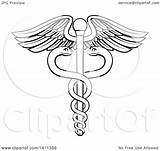 Caduceus Snakes Medical Drawing Vector Lineart Winged Illustration Rod Royalty Clipart Atstockillustration Paintingvalley sketch template