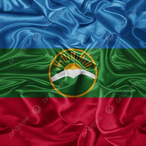 karachay cherkessia flag waving png vector psd  clipart  transparent background
