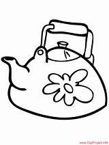 Coloring Colouring Teapot Objects Pages Clipart Om Clip Library sketch template