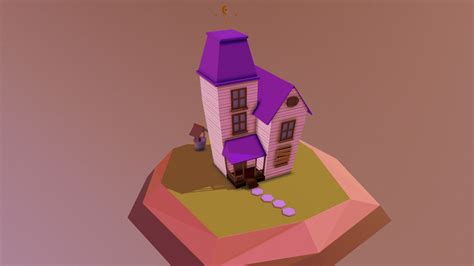 low poly haunted house download free 3d model by hazeletc [1b8a004