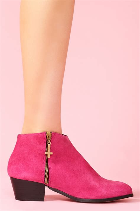 Lyst Nasty Gal Kia Ankle Boot Hot Pink In Pink