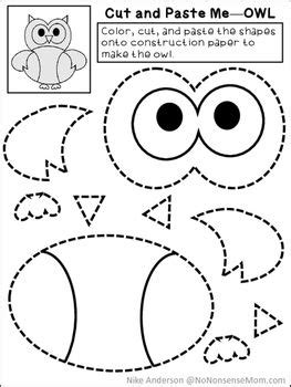 teach child   read  color cut  paste worksheets