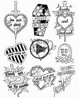 Tattoos Tattoo Flash Mcr Small Coloring Pages Drawings Sheet Tatoo Sheets Band Body Cards Playing Heart Katelyn Lovely Halloween Choose sketch template