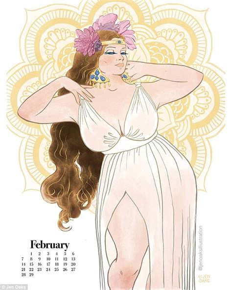 illustrator jen oaks creates minx calendar for 2016 featuring curvy women daily mail online