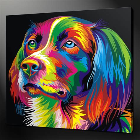 rwlcorg dog paintings pop art animals cross paintings