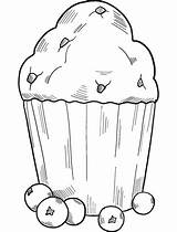 Muffin Blueberry Supercoloring sketch template