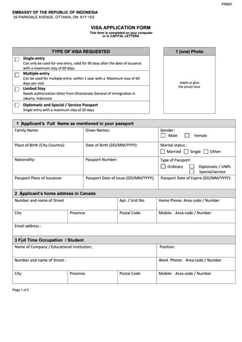 Fillable Visa Application Form Consulate General Of I