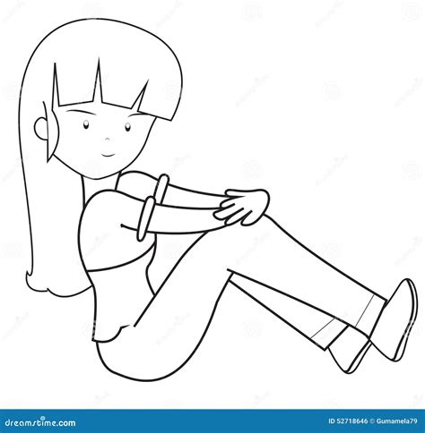 girl   long hair coloring page stock illustration illustration