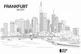 Frankfurt Coloring Skyline Pages City Germany sketch template