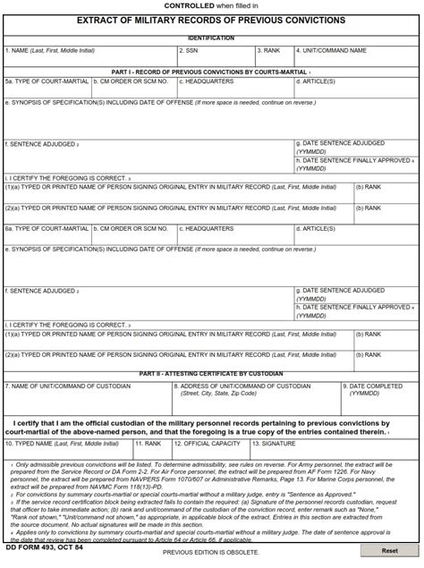 dd form  extract  military records  previous convictions dd