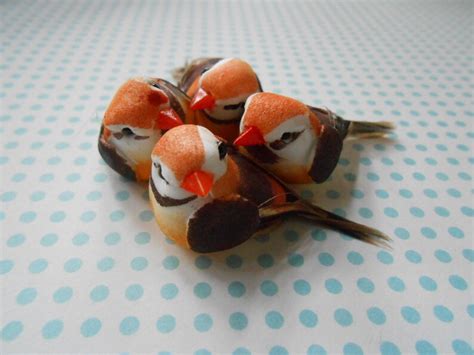 artificial birds miniature  real feather tail set   etsy