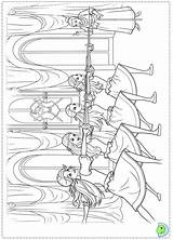 Coloring Barbie Dinokids Musketeers Three Close Print sketch template