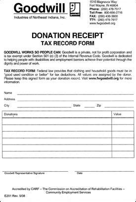 tax donation receipt donation form templates address book template