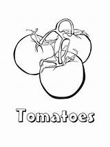 Coloring Tomato Pages Vegetables Recommended sketch template
