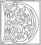 Illuminated Celtico Letter Medieval Disegno sketch template
