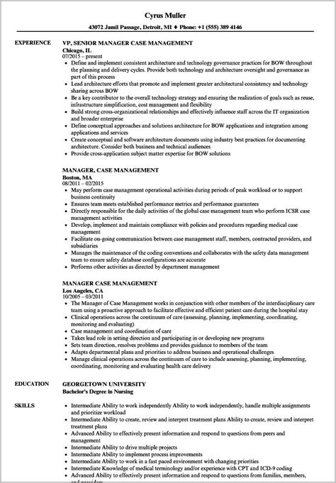 rn case management resume samples resume  gallery
