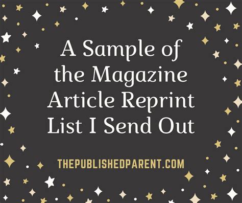 published parent  sample   magazine article reprint list