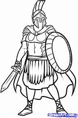Roman Soldier Drawing Warrior Spartan Draw Step Sketch Helmet Coloring Drawings Soldiers Pages Easy Cloak Dragoart Color Drawn Ancient Rome sketch template