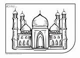 Eid Gurdwara Coloring Muslim Mosque sketch template
