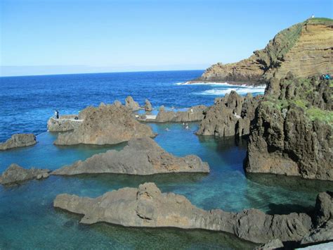 swimming  volcanic rocks porto moniz madeira beautiful places outdoor volcanic rock