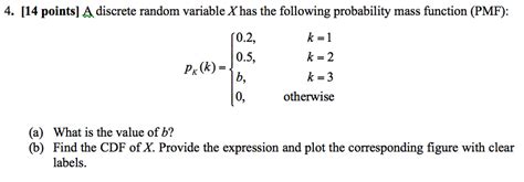 solved a discrete random variable x has the following