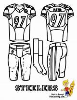 Steelers Pittsburgh Coloring Football Uniform sketch template