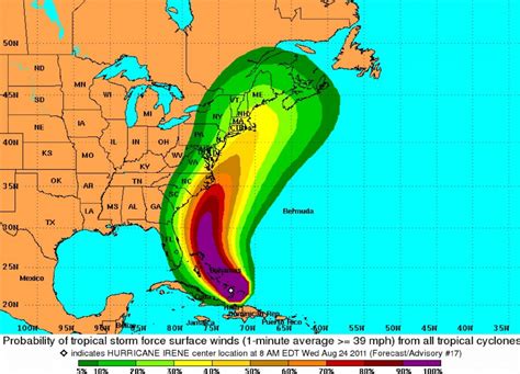 hurricane irene projected path locations wind speeds ibtimes