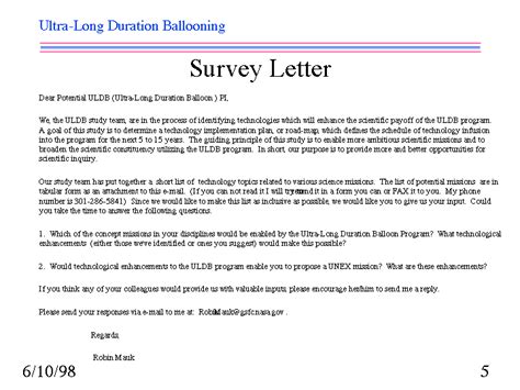 survey letter