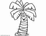 Coloring Pages Palm Tree Cartoon Kids Printable sketch template