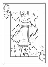 Coloring Pages Queen Playing Hearts Heart Card Cards Sheet Casino Sheets Drawing Ca Ace Explore sketch template